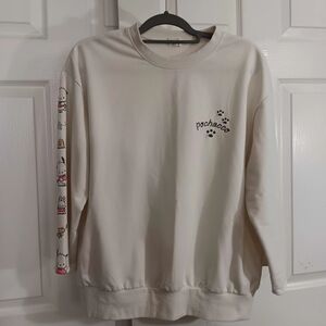 Sanrio Pochacco Japan Women's Ivory Sweatshirt 3/4 Sleeves Hello Kitty